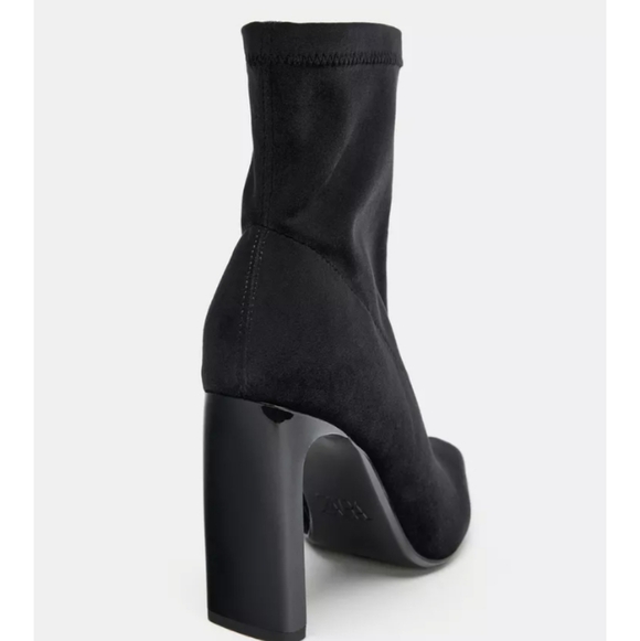 Zara Sleek Black Heeled Boots - Picture 4 of 8